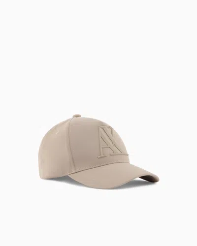 Armani Exchange Visor Cap With Logo In Gray