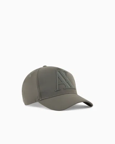 Armani Exchange Visor Cap With Logo In Green