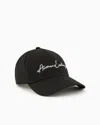 Armani Exchange Visor Hat With Maxi Logo In White