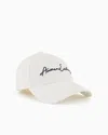 Armani Exchange Logo-embroidered Cotton Baseball Cap In White