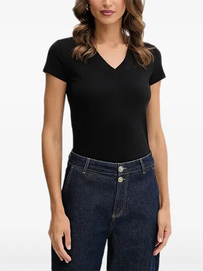 Armani Exchange V-neck T-shirt In Black