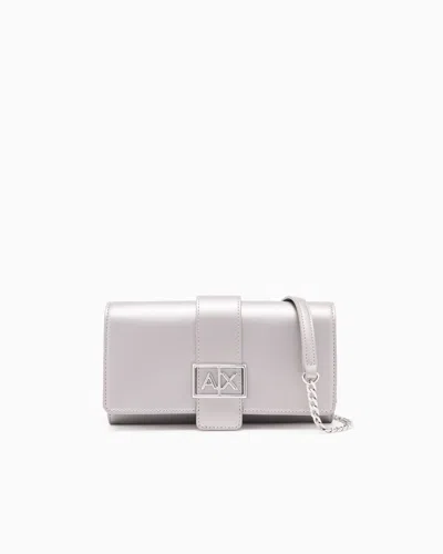 Armani Exchange Wallet On Chain With Asv Logo In Gray