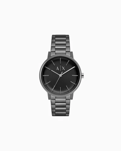 Armani Exchange Watch With Steel Strap In Gunmetal