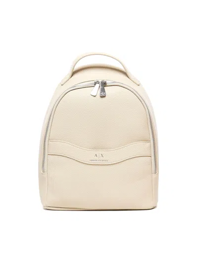 Armani Exchange Wave Backpack With Logo In White
