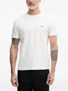 Armani Exchange 로고 자수 텍스처 티셔츠 In White