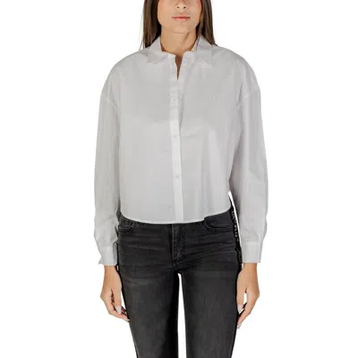 Armani Exchange White Cotton Blouse In Gray