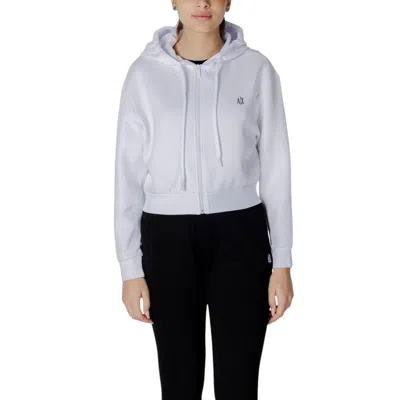 Armani Exchange White Cotton Hoody In Multi