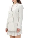 Armani Exchange White Cotton Polyester Double-breasted Jacket In White