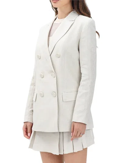 Armani Exchange White Cotton Polyester Double-breasted Jacket