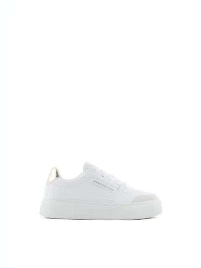 Armani Exchange White Leather Sneakers