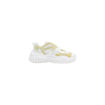 Armani Exchange White Polyester Chunky Sneakers In Multi