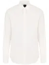 Armani Exchange Official Store Slim Fit Stretch Lyocell Twill Button Up Shirt In White