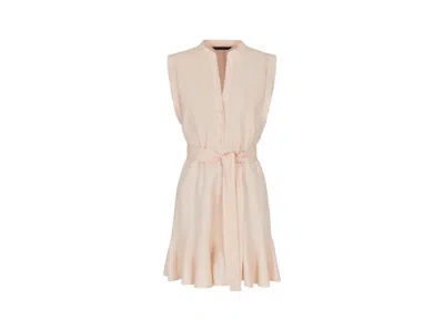 Armani Exchange White Sleeveless Dress With Mandarin Collar In Neutral