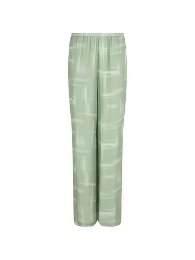 Armani Exchange Wide-leg Trousers In Green