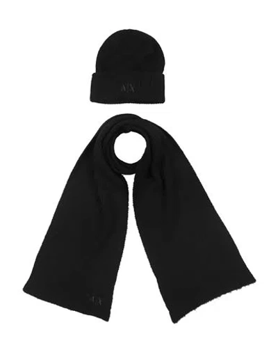 Armani Exchange Woman Accessories Set Black Size - Acrylic, Polyamide, Wool, Viscose