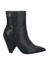 Armani Exchange Woman Ankle Boots Black Size 7.5 Calfskin In Black