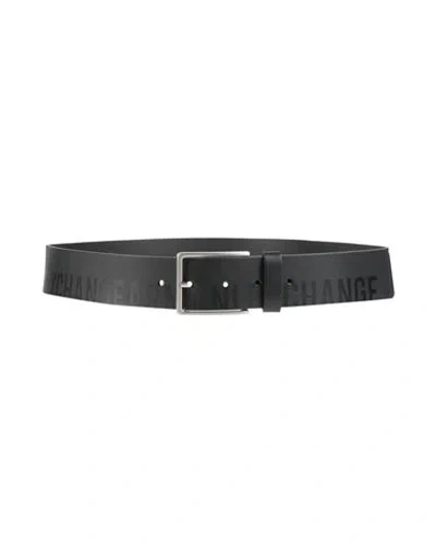 Armani Exchange Woman Belt Black Size 32 Cow Leather