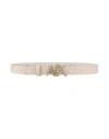 Armani Exchange Woman Belt Taupe Size 32 Bovine Leather In Grey