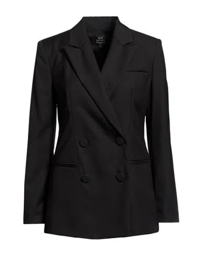 Armani Exchange Woman Blazer Black Size 0 Polyester, Viscose