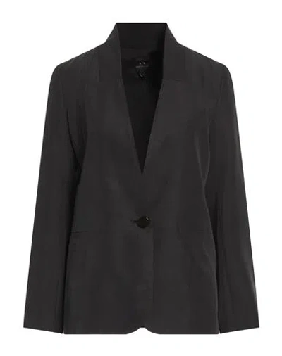Armani Exchange Woman Blazer Black Size 10 Modal, Polyester