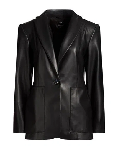 Armani Exchange Woman Blazer Black Size 10 Polyester