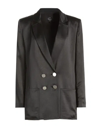 Armani Exchange Woman Blazer Black Size 10 Polyester In Multi