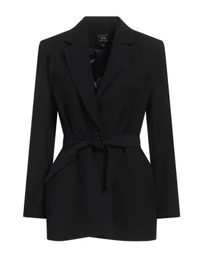 Armani Exchange Woman Blazer Black Size 10 Viscose, Cotton