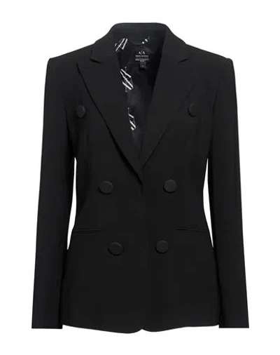 Armani Exchange Woman Blazer Black Size 8 Polyester In Brown