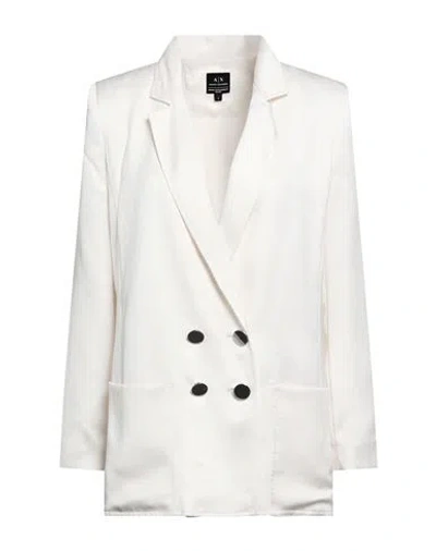 Armani Exchange Woman Blazer Ivory Size 10 Polyester In White