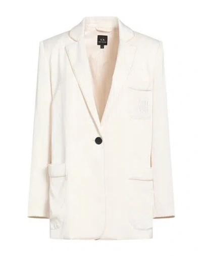 Armani Exchange Woman Blazer Ivory Size 4 Polyester In White