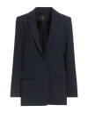 Armani Exchange Woman Blazer Midnight Blue Size 8 Polyester In Animal Print