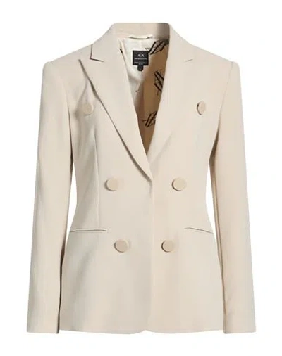 Armani Exchange Woman Blazer Off White Size 12 Polyester