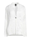 Armani Exchange Woman Blazer White Size 8 Polyester, Elastane