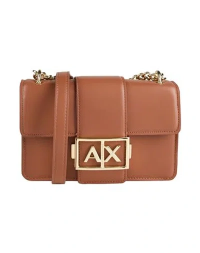 Armani Exchange Woman Cross-body Bag Tan Size - Polyester In Brown