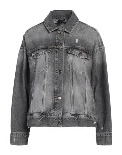 Armani Exchange Woman Denim Outerwear Black Size L Cotton