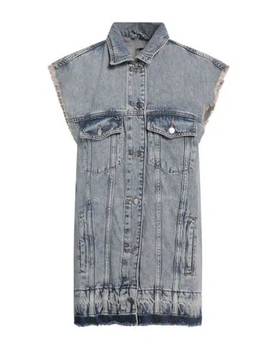 Armani Exchange Woman Denim Outerwear Blue Size L Cotton