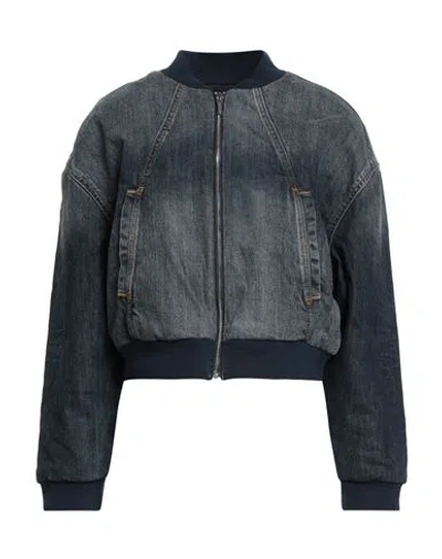 Armani Exchange Woman Denim Outerwear Blue Size M Cotton