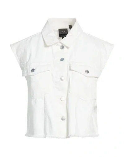 Armani Exchange Woman Denim Outerwear White Size L Cotton