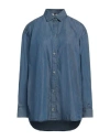 Armani Exchange Woman Denim Shirt Blue Size L Cotton In Blue