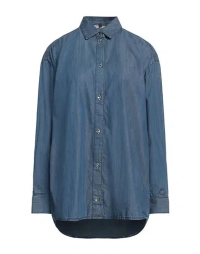Armani Exchange Woman Denim Shirt Blue Size L Cotton