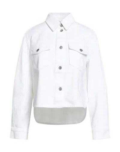 Armani Exchange Woman Denim Shirt White Size L Cotton