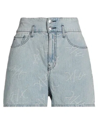 Armani Exchange High Rise Denim Shorts In Blue