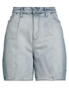 Armani Exchange Woman Denim Shorts Blue Size 30 Cotton, Elastane In Blue