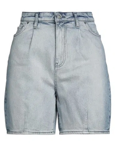 Armani Exchange Woman Denim Shorts Blue Size 30 Cotton, Elastane