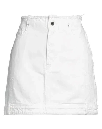 Armani Exchange Woman Denim Skirt White Size 12 Cotton