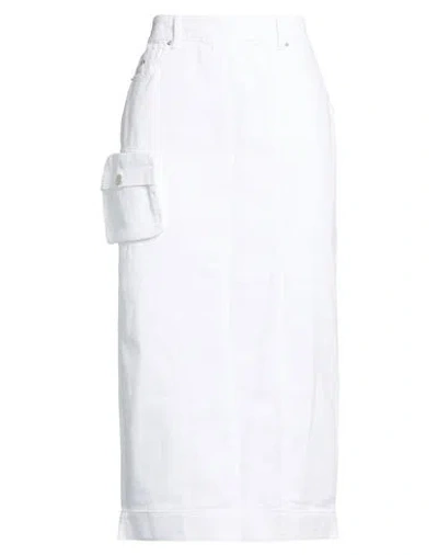 Armani Exchange Woman Denim Skirt White Size 6 Cotton