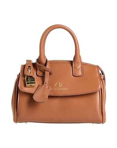 Armani Exchange Woman Handbag Tan Size - Polyester In Brown