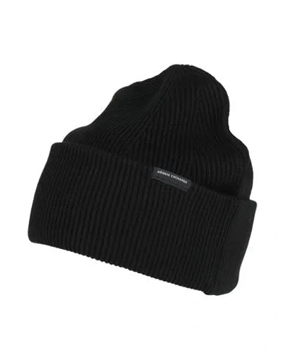 Armani Exchange Woman Hat Black Size Onesize Cotton, Wool, Acrylic