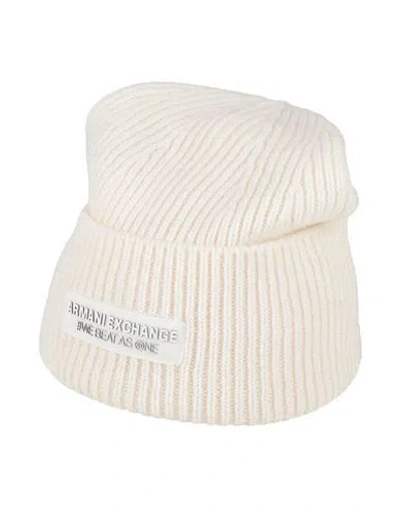 Armani Exchange Woman Hat Ivory Size Onesize Wool, Polyamide In Metallic