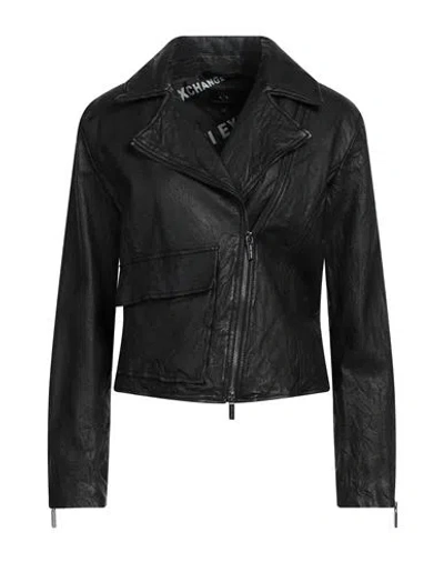 Armani Exchange Woman Jacket Black Size L Lambskin